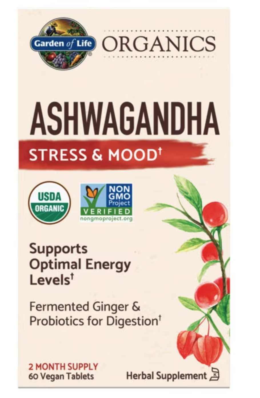 Garden of Life Mykind Organics Ashwagandha BIO 60 tablet Obrázek