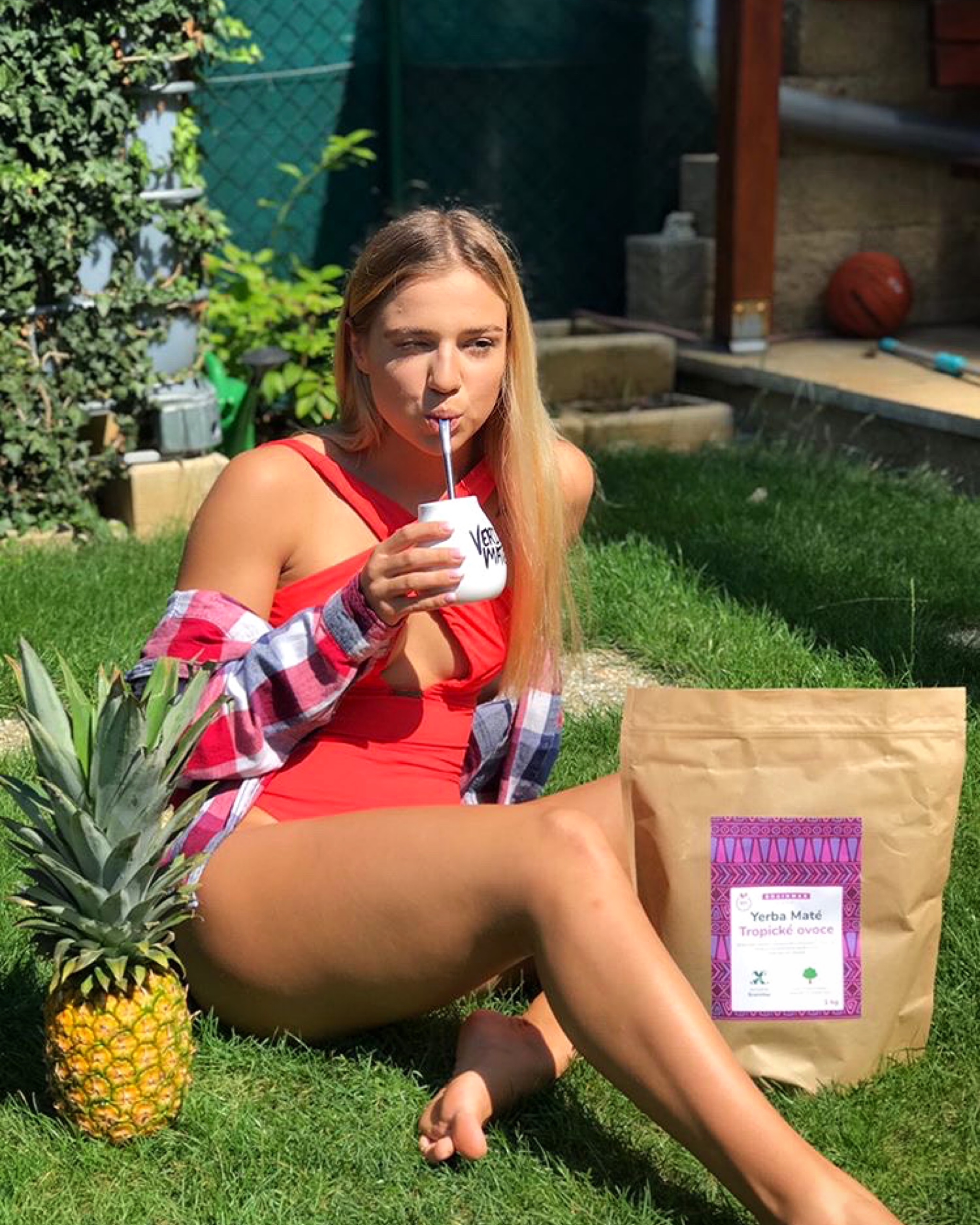 BrainMax Pure Yerba Maté, Tropické ovoce, 1000 g Obrázek