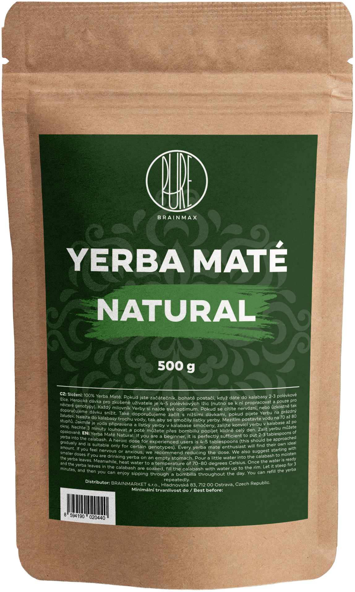 BrainMax Pure Organic Yerba Maté BIO, 500 g