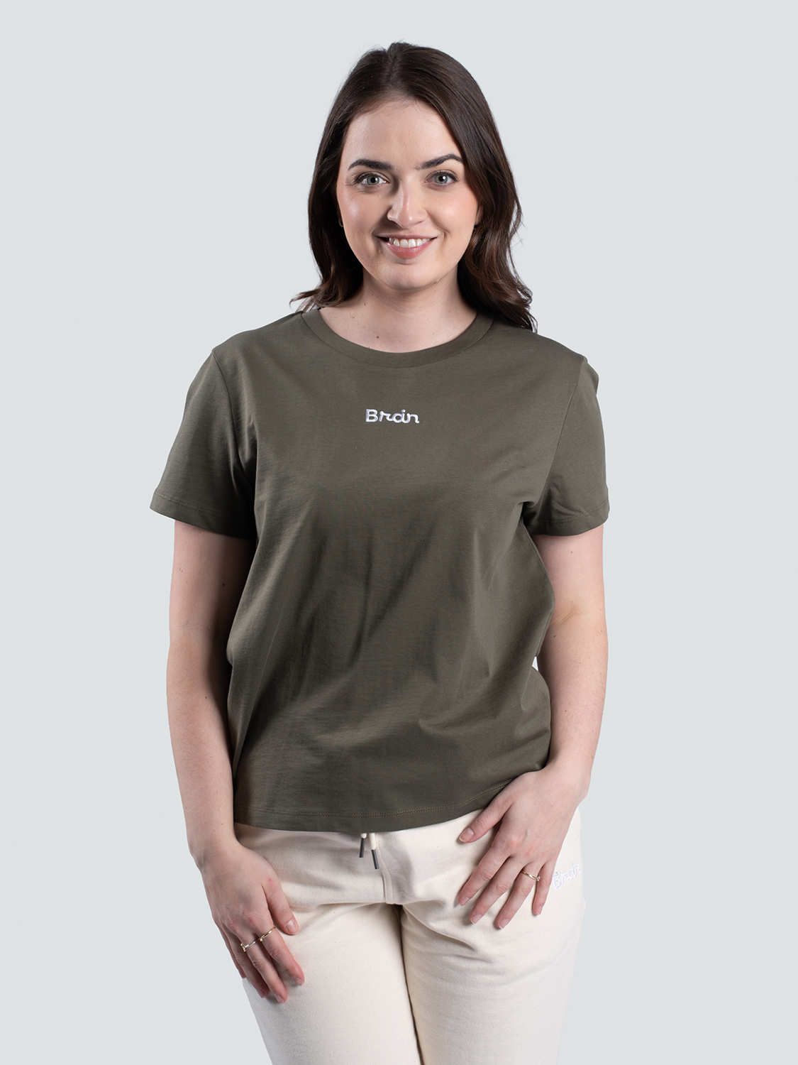 Koszulka damska BrainMax z bawełny organicznej, khaki Rozmiar: L