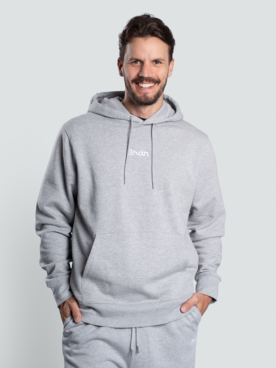 Bluza z BIO bawełny BrainMax unisex, małe logo, szara Rozmiar: L