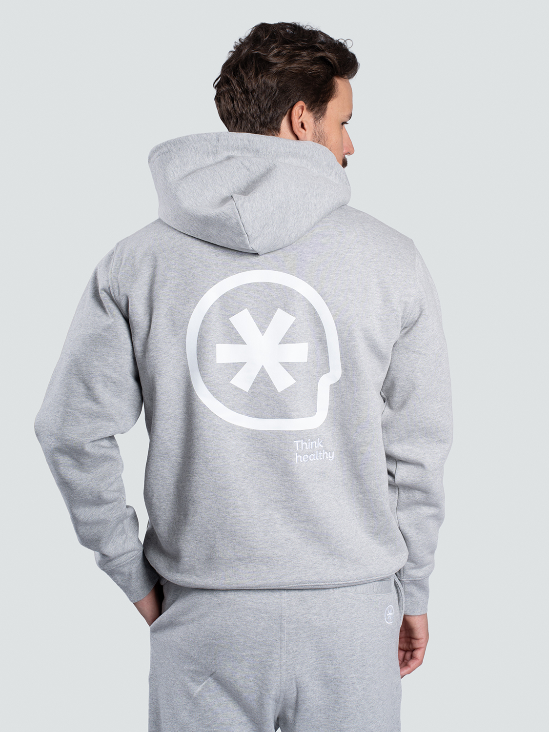 Bluza unisex BrainMax z BIO bawełny, duże logo, szara Rozmiar: S