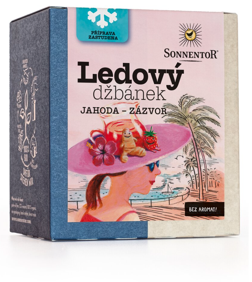 Sonnentor Ledový džbánek jahoda, zázvor BIO 44,8 g Obrázek