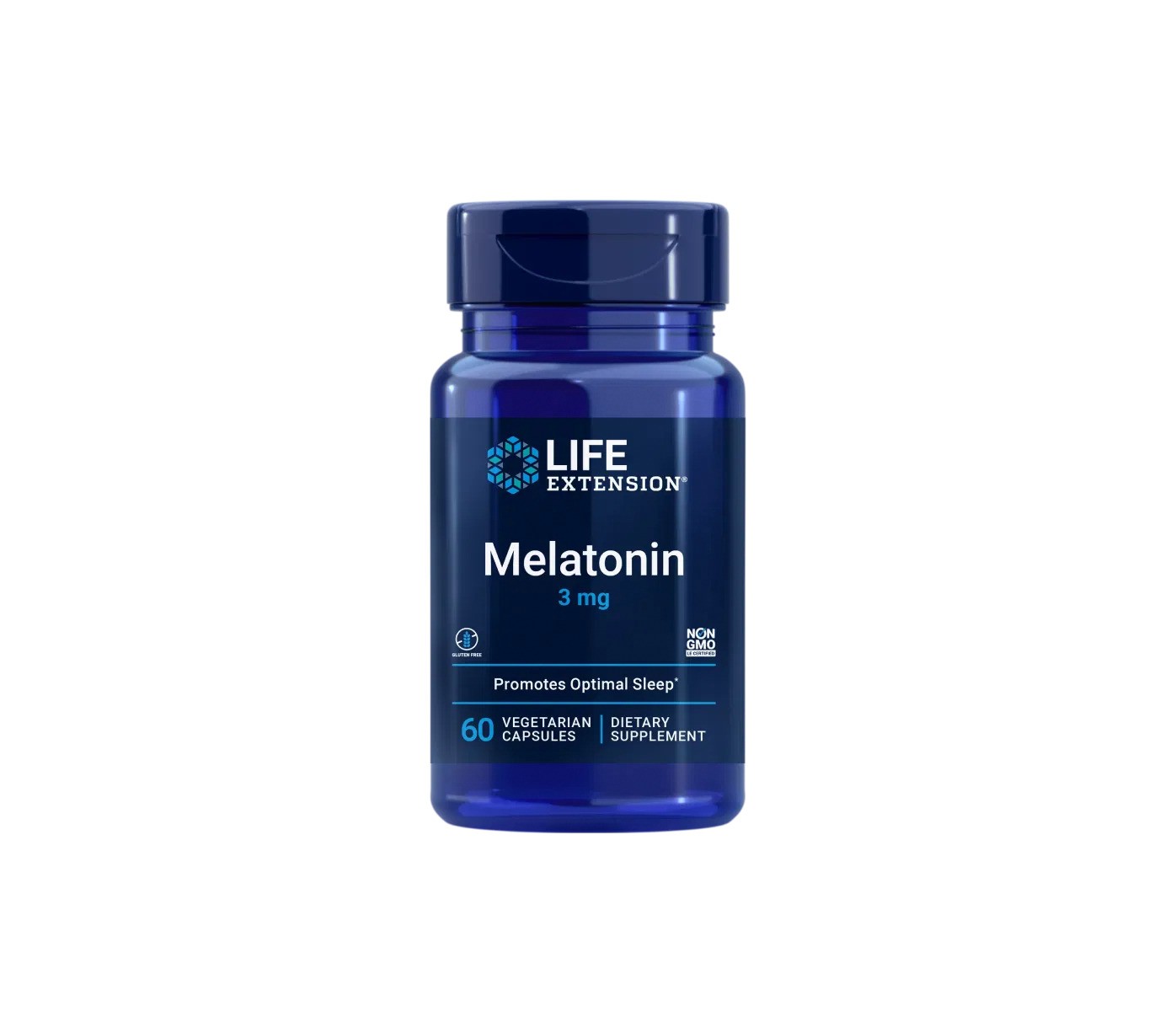 Life Extension Melatonina 3 mg, wspomaganie snu, 60 kapsułek roślinnych