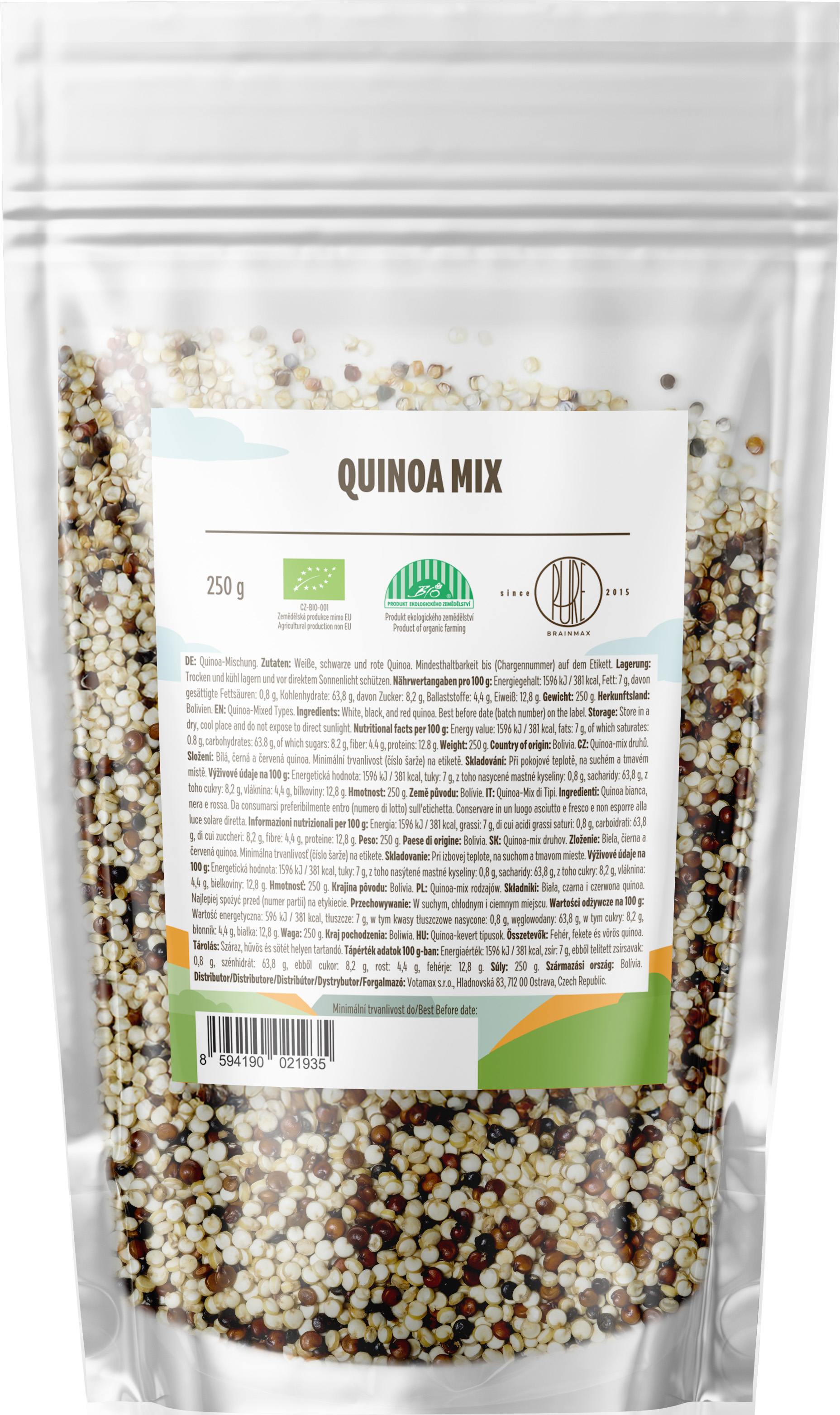 BrainMax Pure Quinoa BIO, mix 3 druhů, 250 g