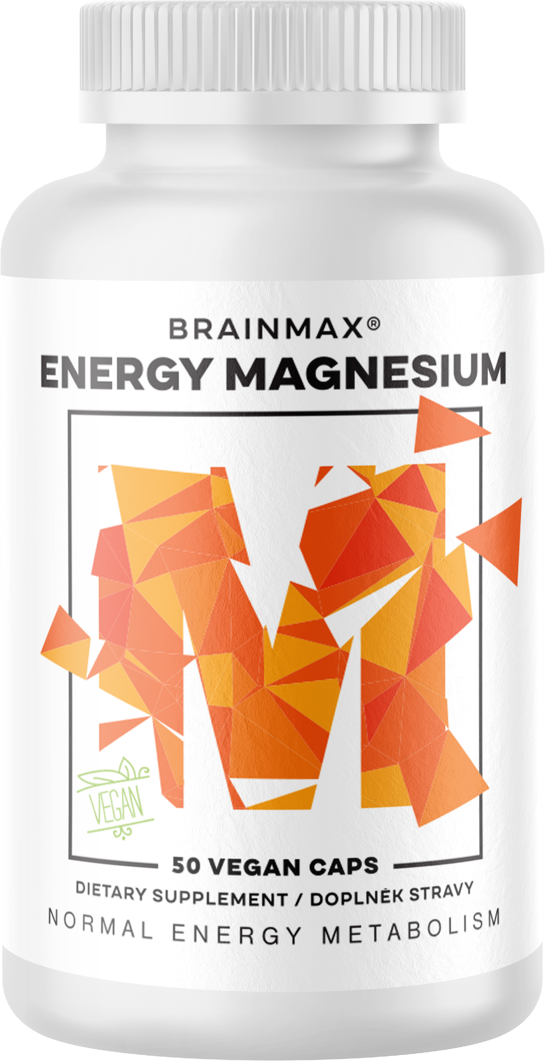 BrainMax Energy Magnesium®, 1000 mg, Jabłczan magnezu 200 mg, 50 kapsułek