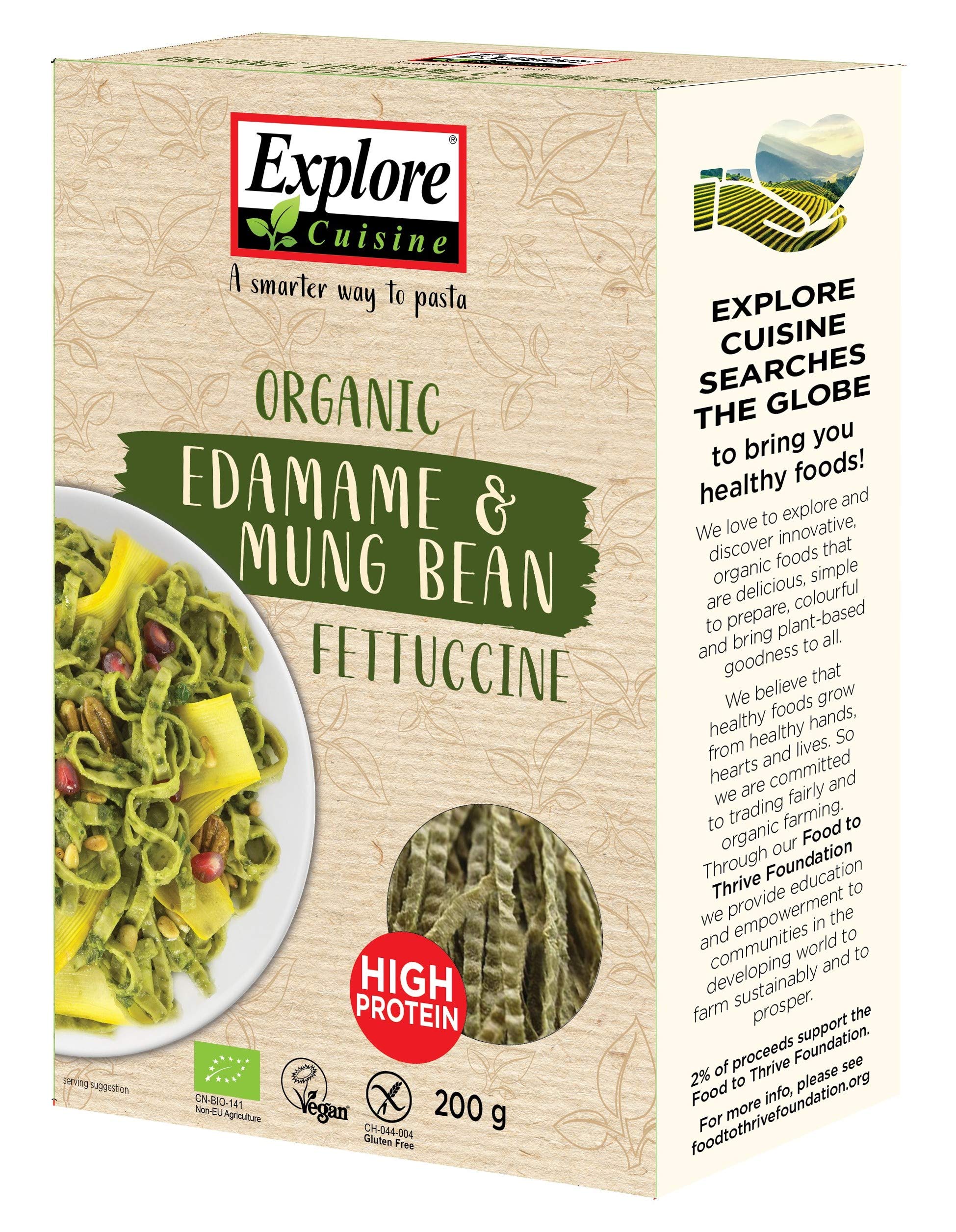 Explore Cuisine Fettuccine z edamame i fasolą mung, 200 g