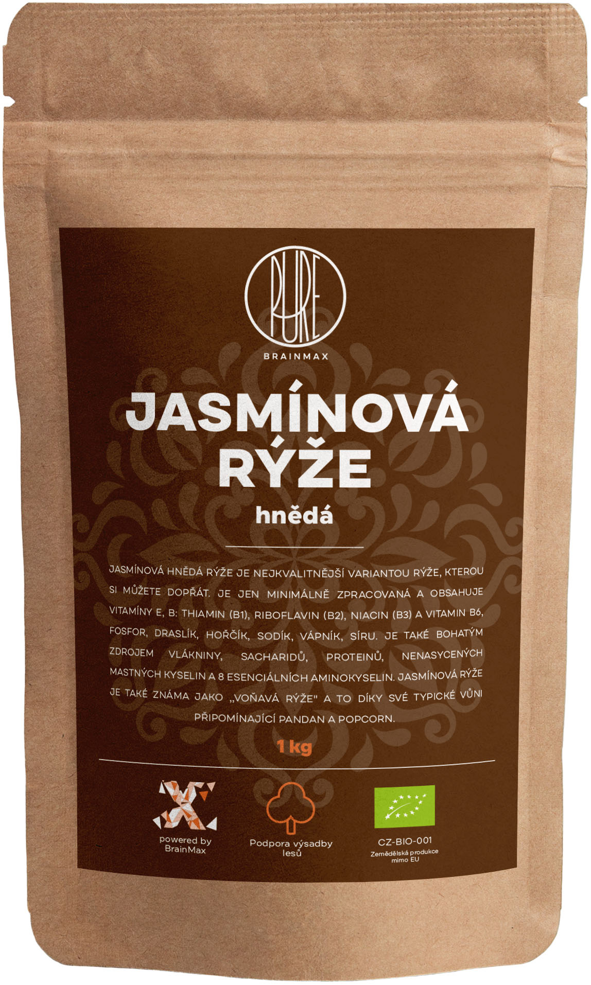 BrainMax Pure Rýže, hnědá, Jasmínová BIO, 1kg