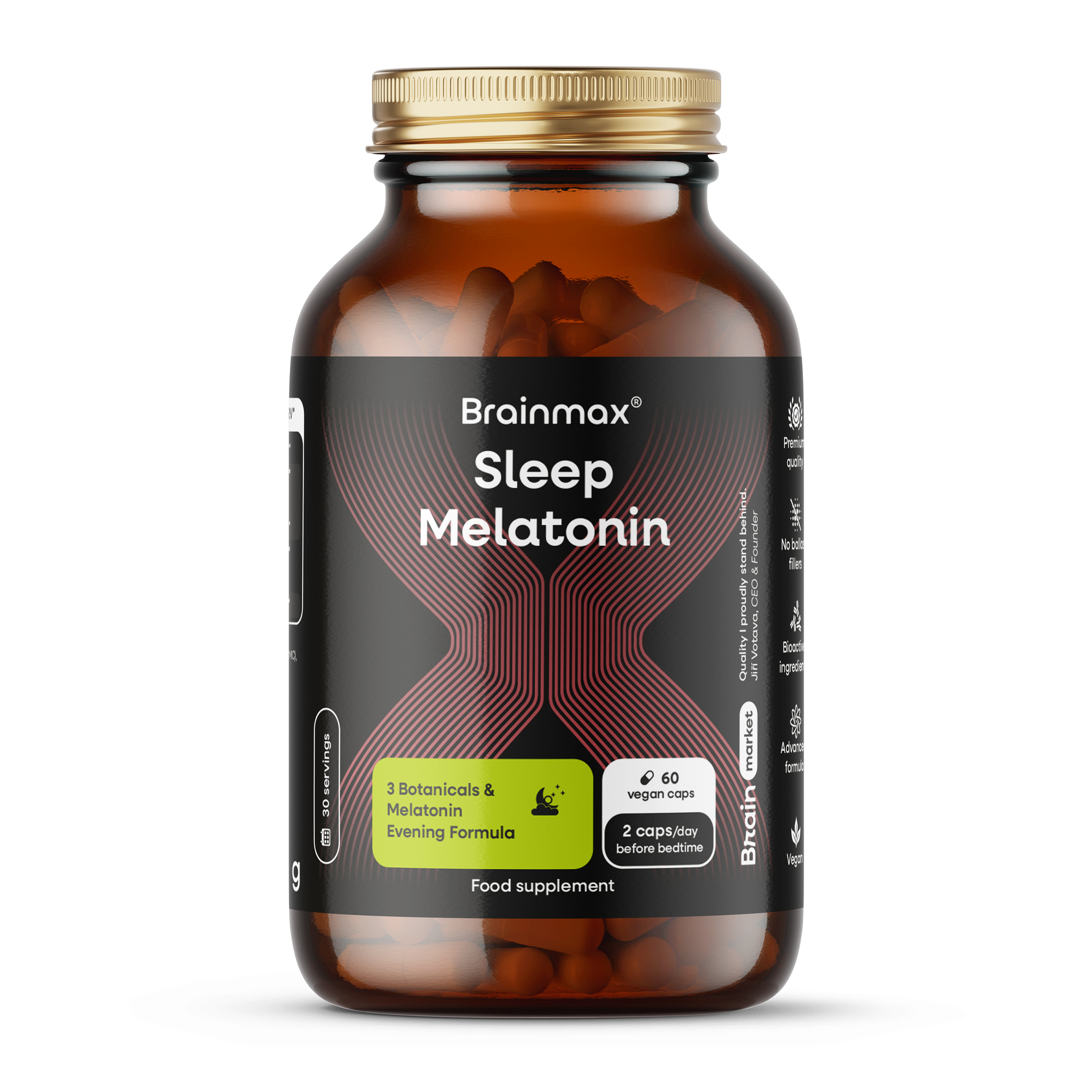 BrainMax Sleep Melatonin, 60 kapsułek roślinnych (zdjęcie 3)