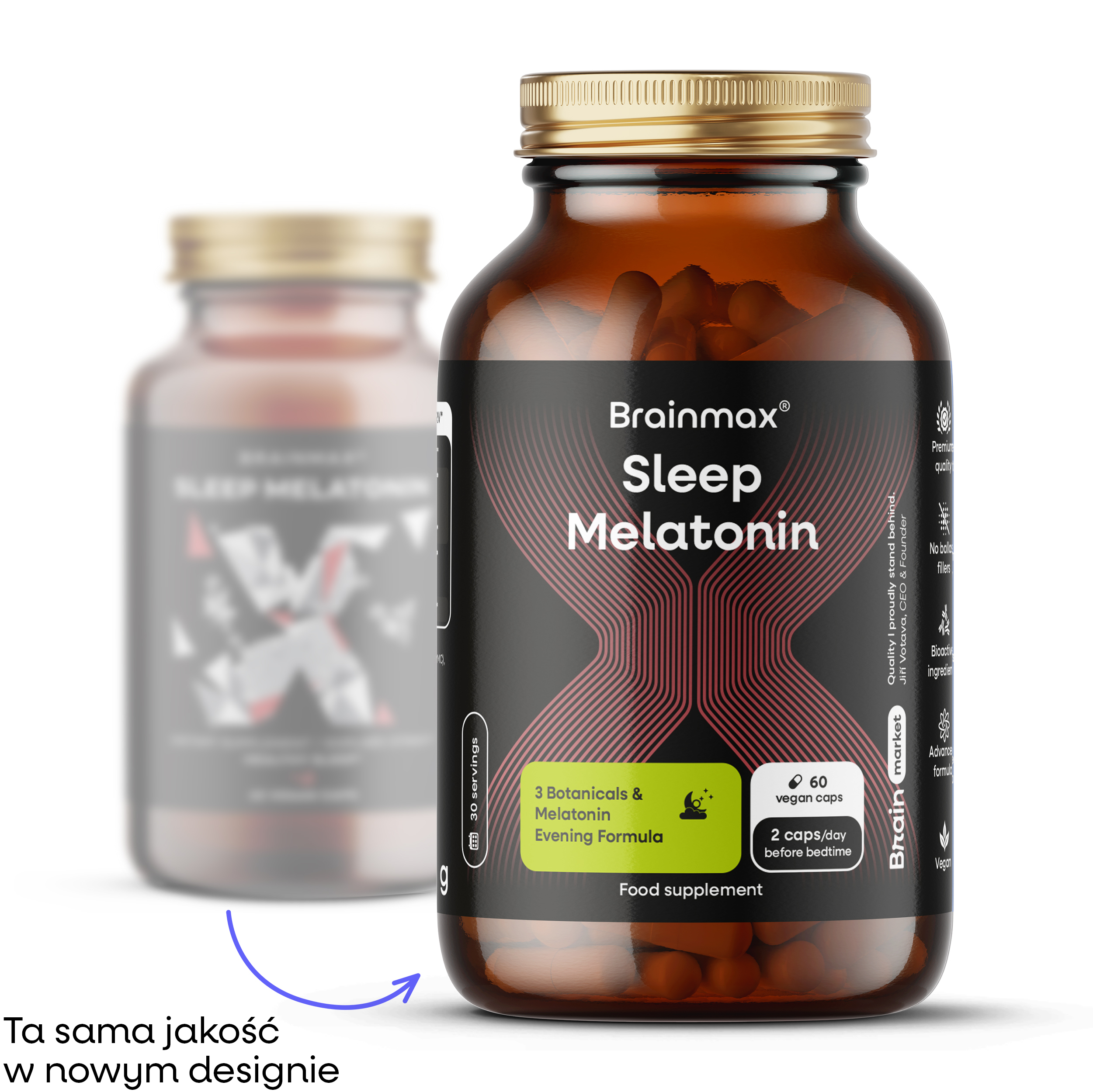 BrainMax Sleep Melatonin, 60 kapsułek roślinnych