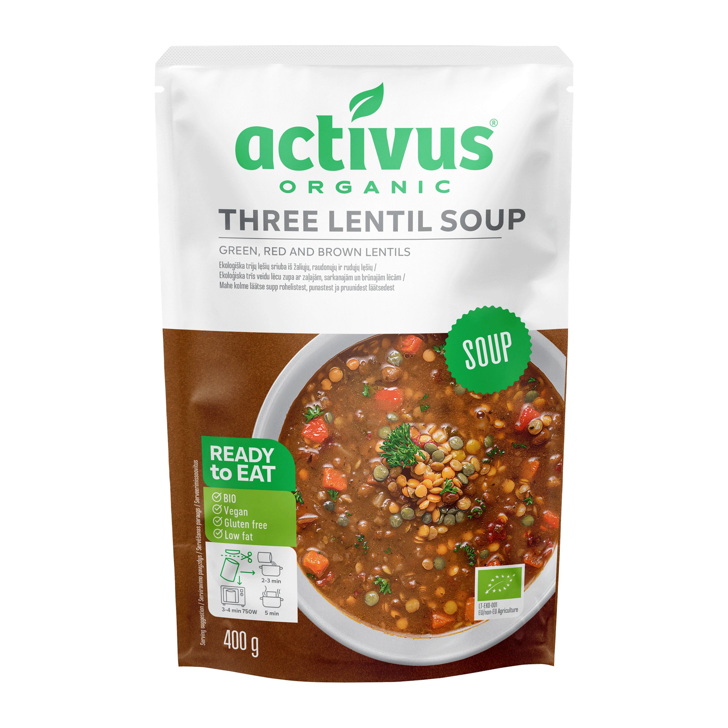 Activus Zupa z trzech rodzajów soczewicy, 400 g