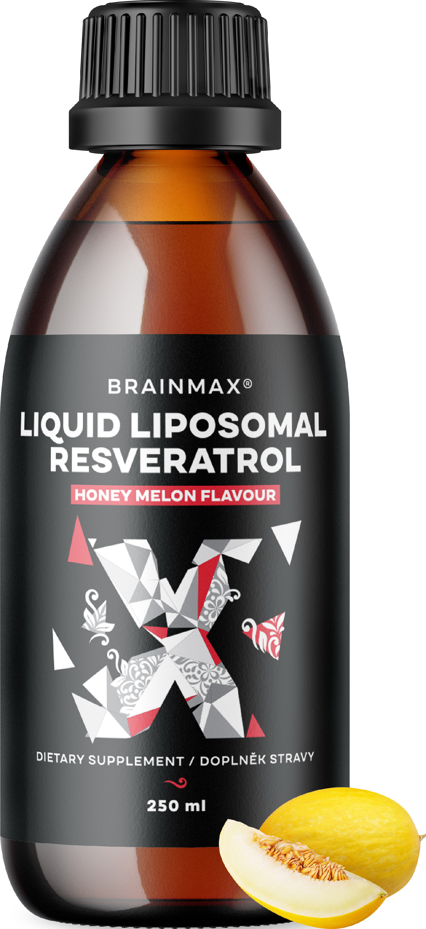 BrainMax Liquid Liposomal Resveratrol, Miód Melon, 200 mg, 250 ml