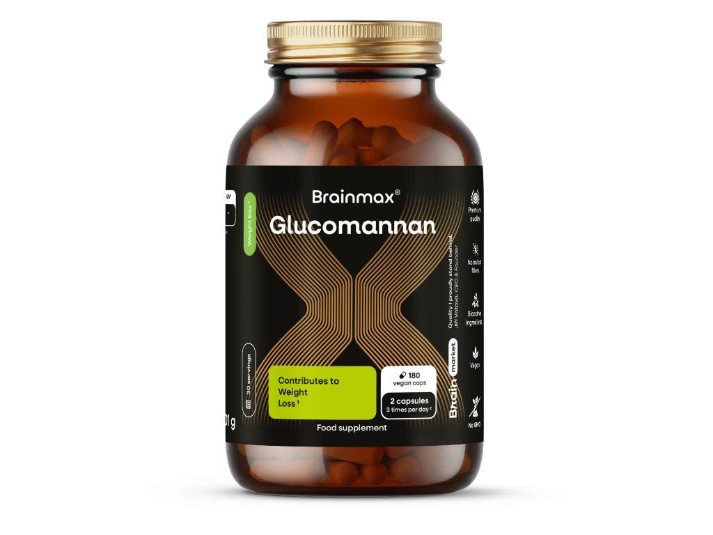 BrainMax Glucomannan, 120 kapsułek roślinnych (zdjęcie 2)