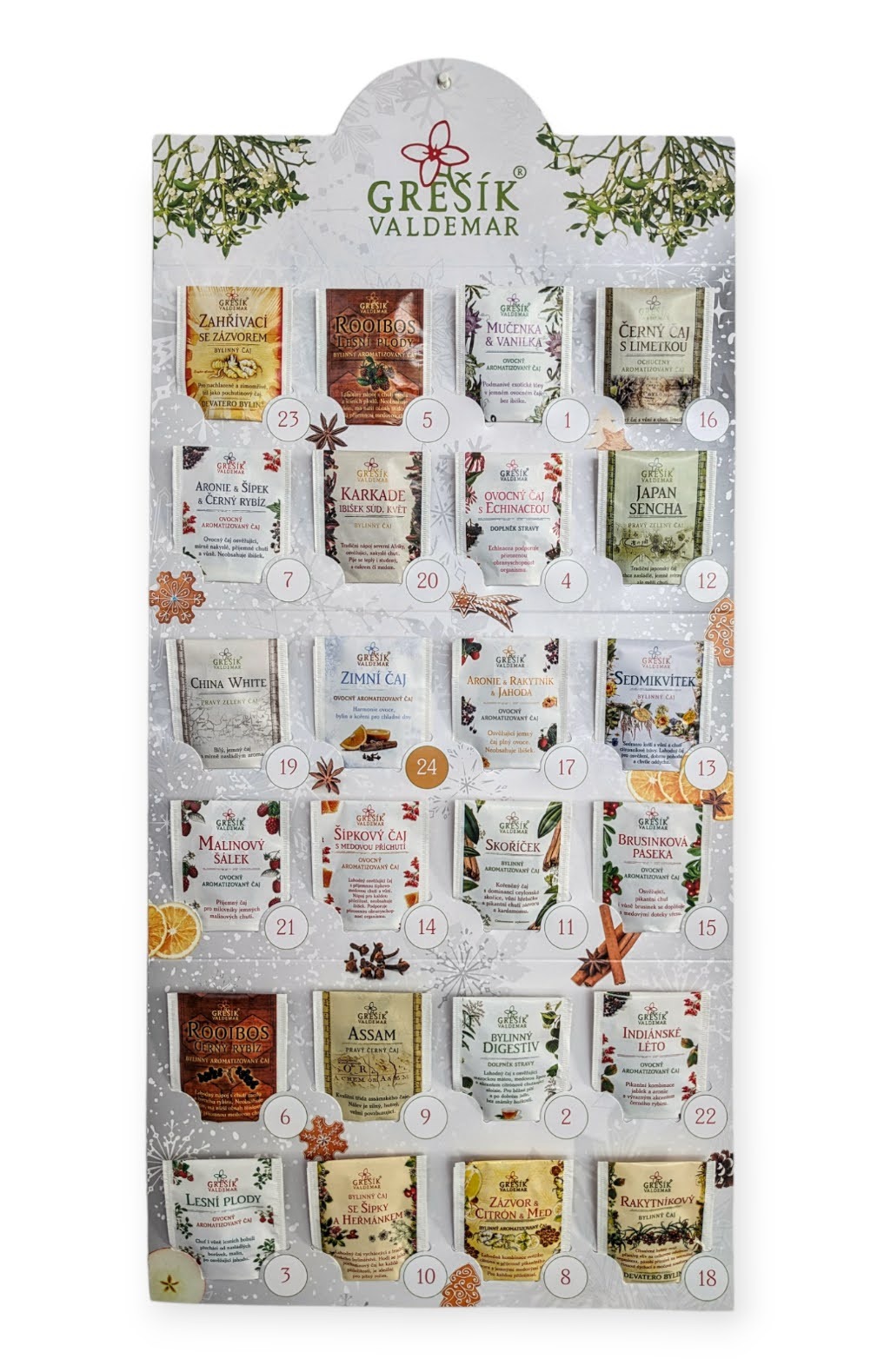 Grešík Čajový adventní kalendář 24 sáčků Obrázek