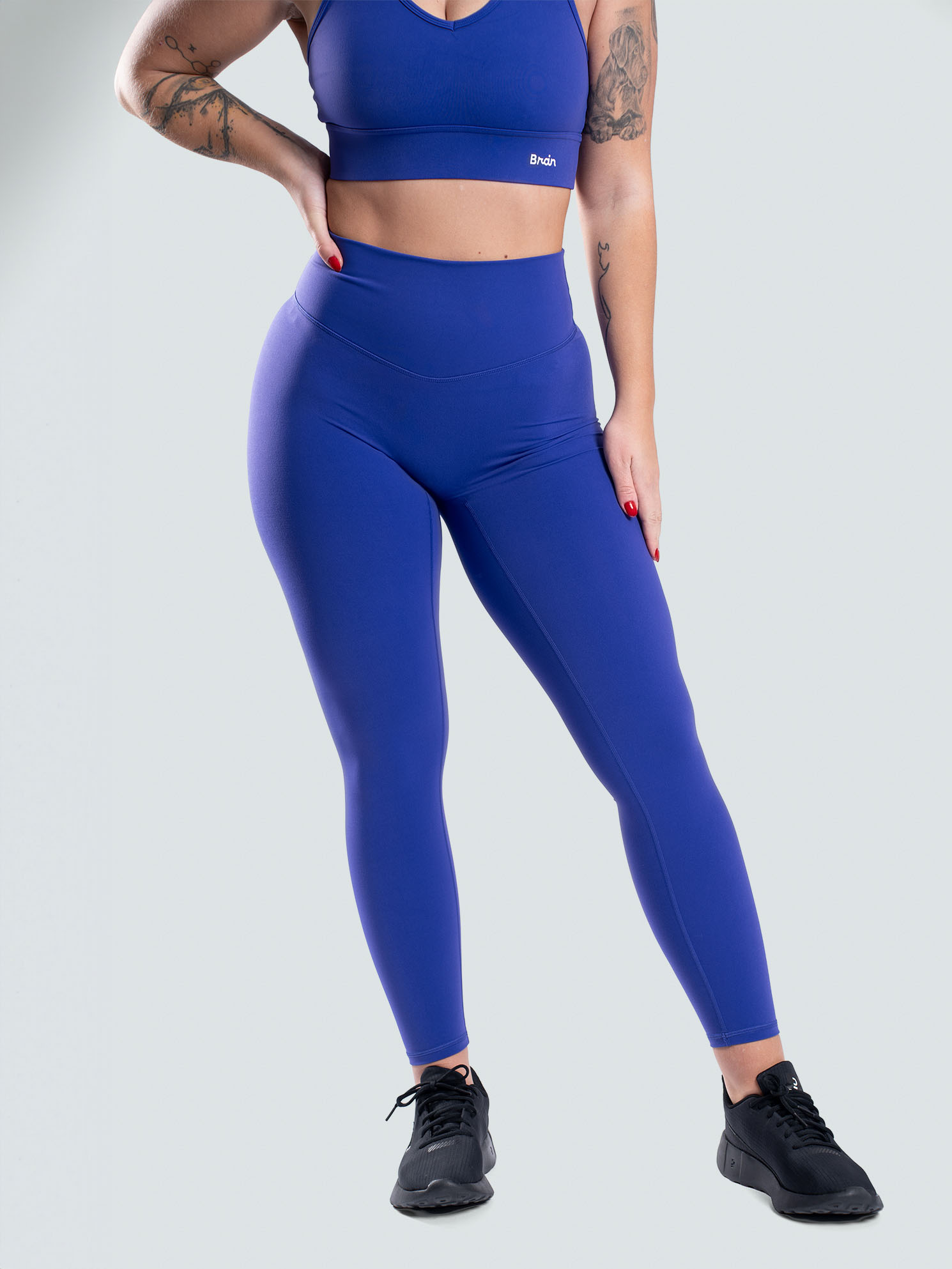 Leginsy damskie Brain Basic, fioletowe Rozmiar: L