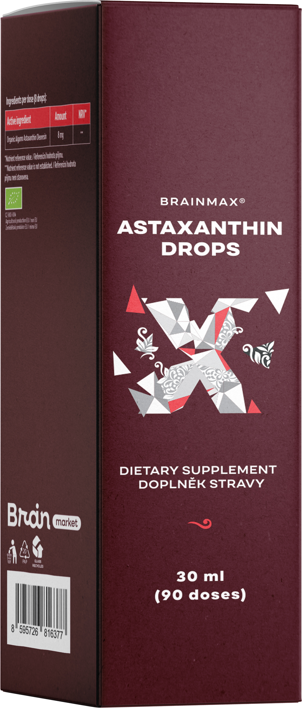 Krople astaksantyny BrainMax BIO, 8 mg, 30 ml (zdjęcie 3)