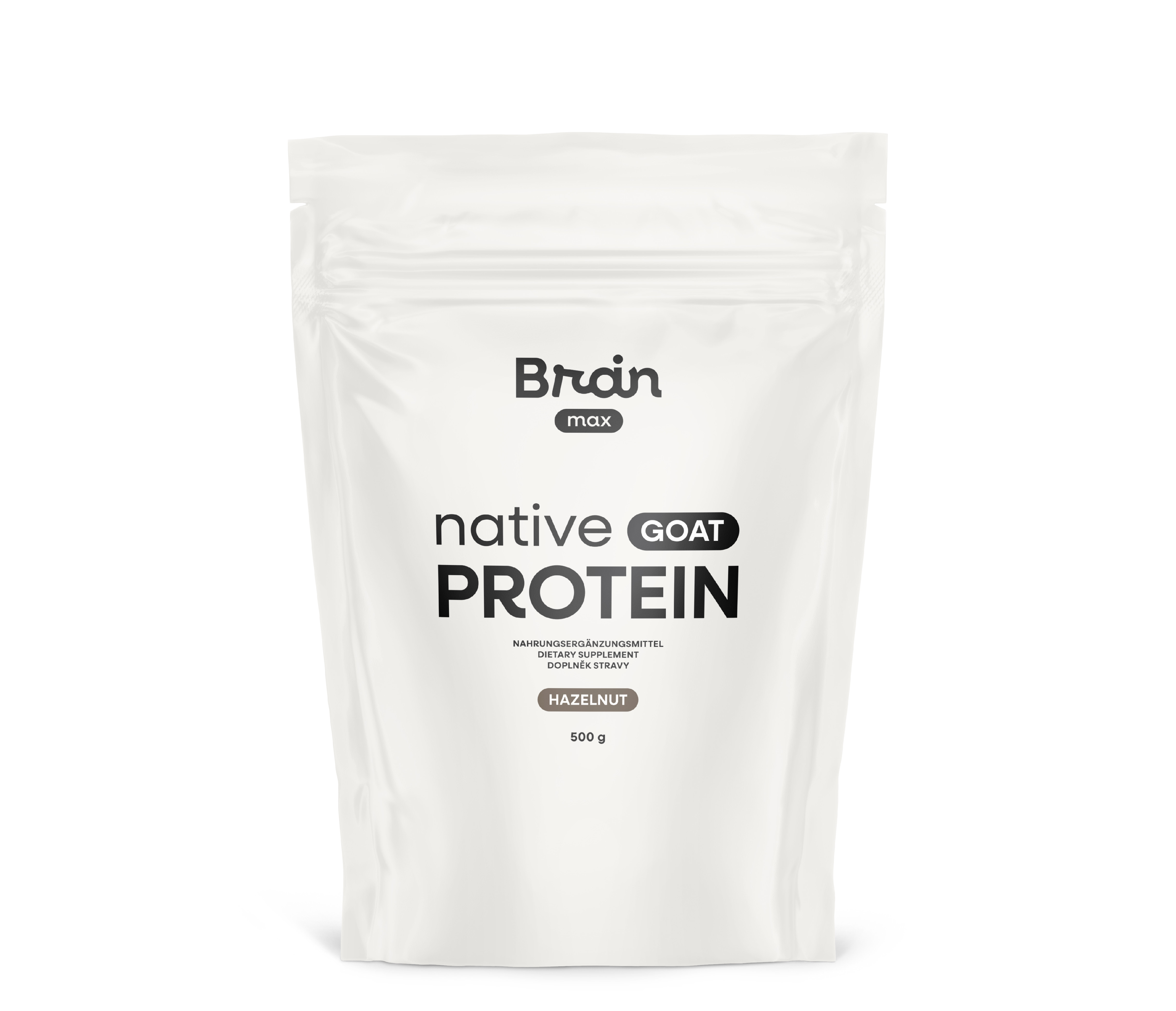 BrainMax Native Goat Protein, orzech laskowy, 500 g