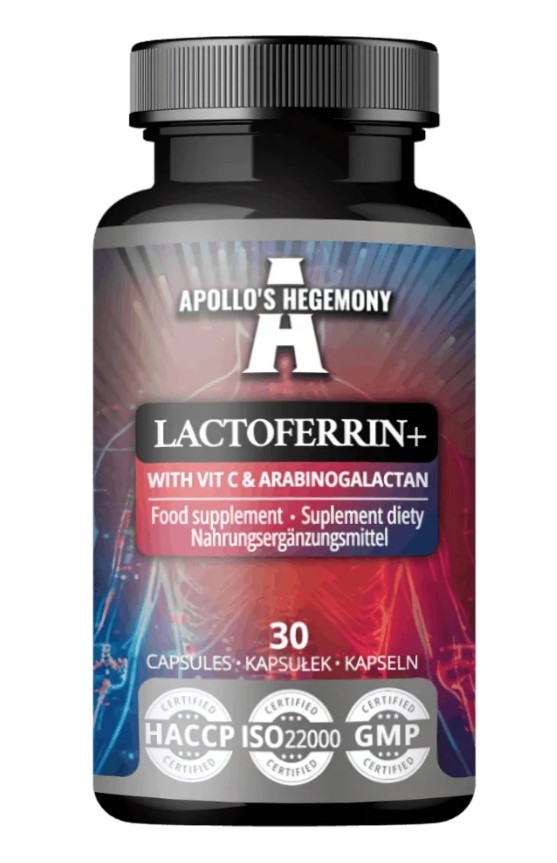 Apollo's Hegemony Laktoferin+ s vitamínem C a arabinogalaktanem, 30 kapslí