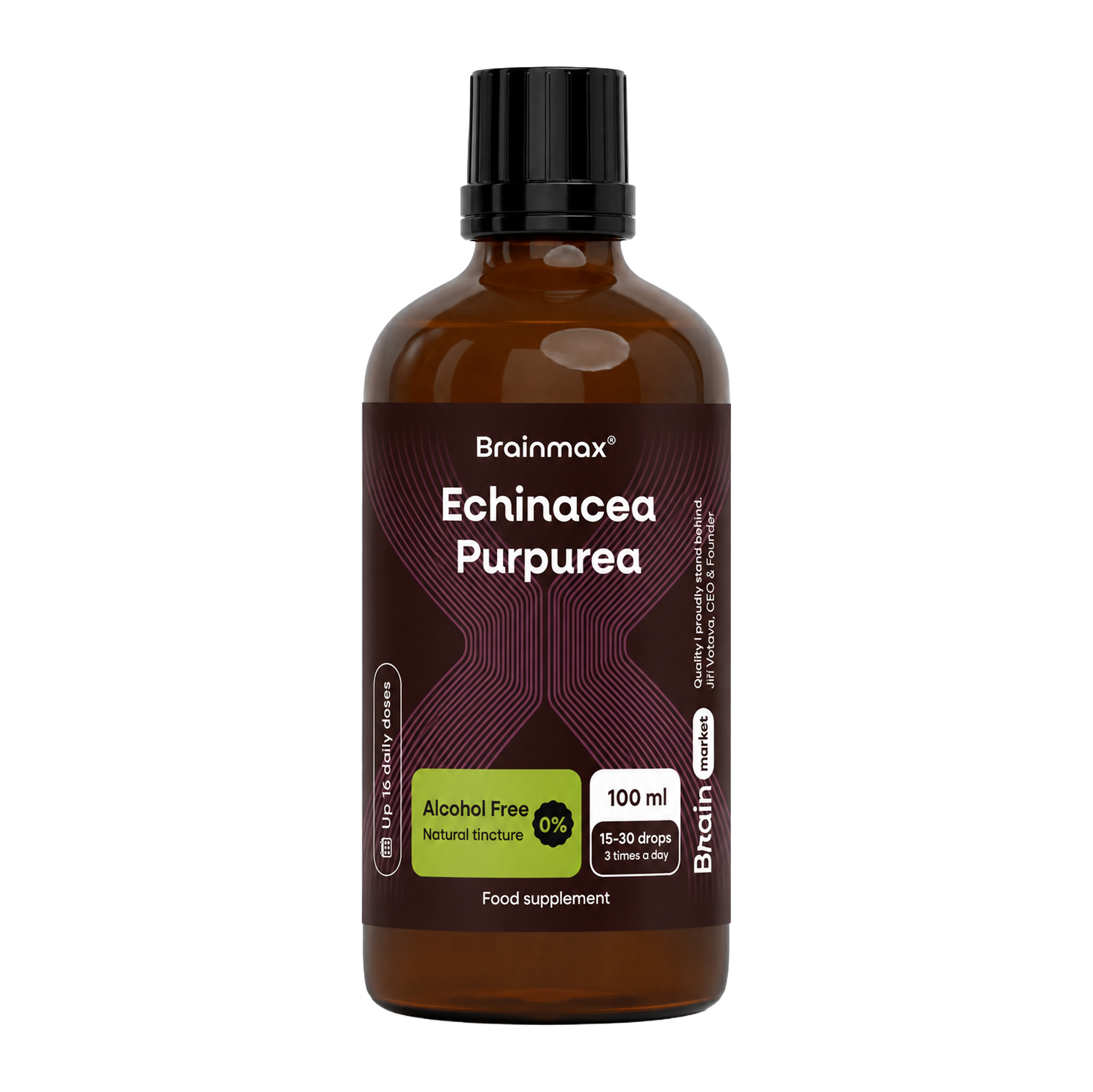 BrainMax Brainmax® Echinacea Purpurea, bezalkoholowa nalewka ziołowa, 100 ml