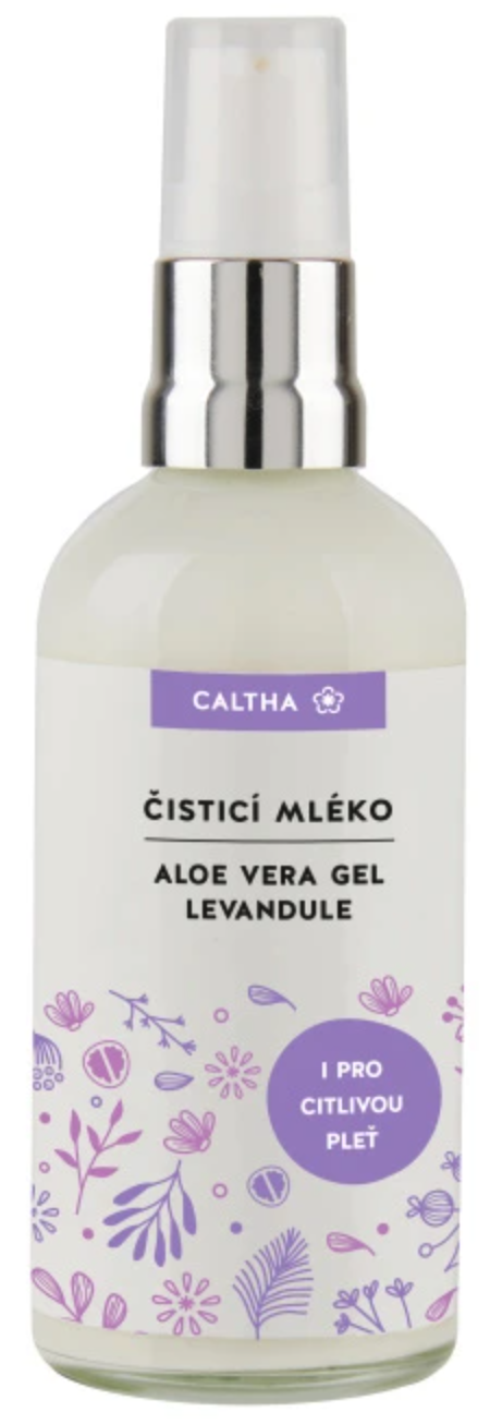 Caltha Čisticí mléko, aloe vera gel a levandule, 100 ml
