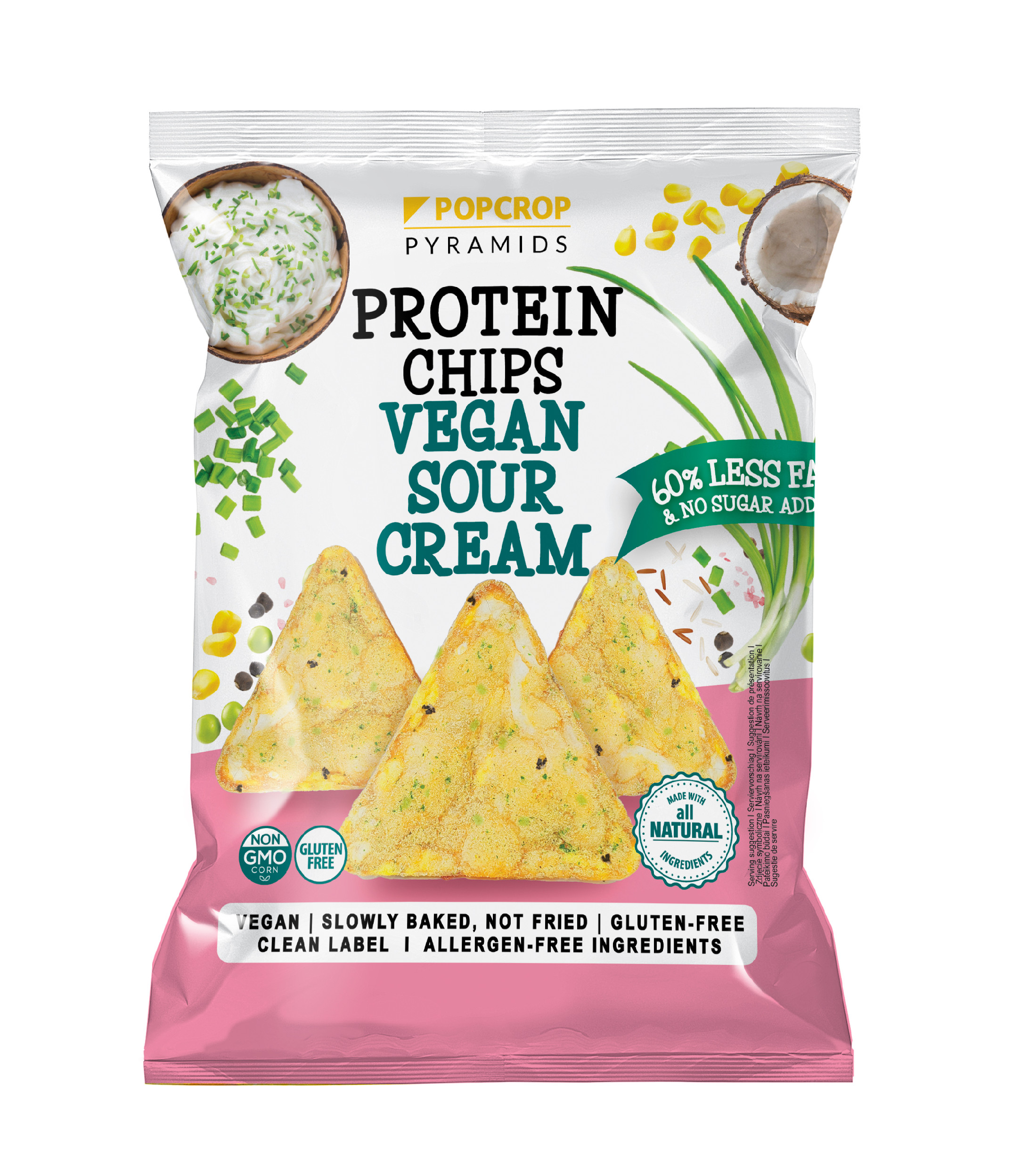 Popcrop Chipsy proteinowe o smaku śmietany, 60 g
