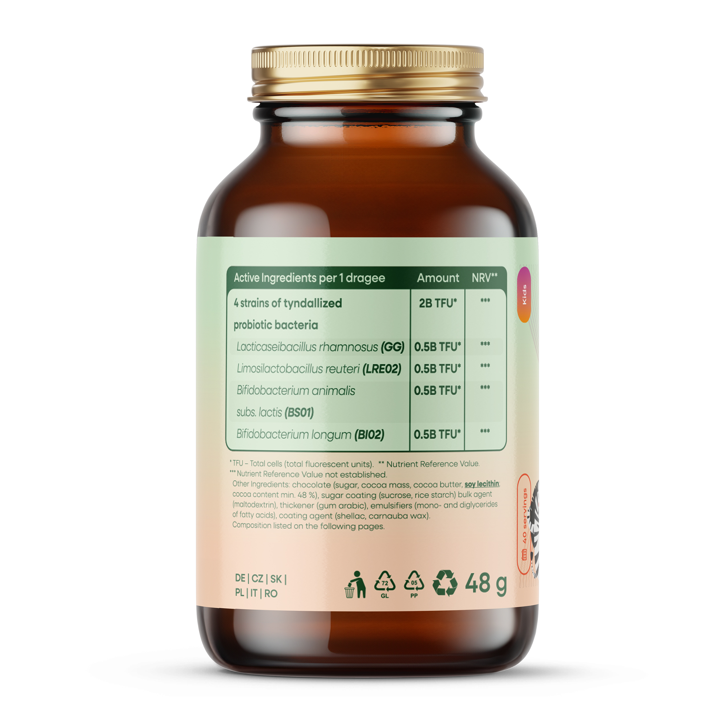 BrainMax KIDS Probiotic, 40 dražé (zdjęcie 2)
