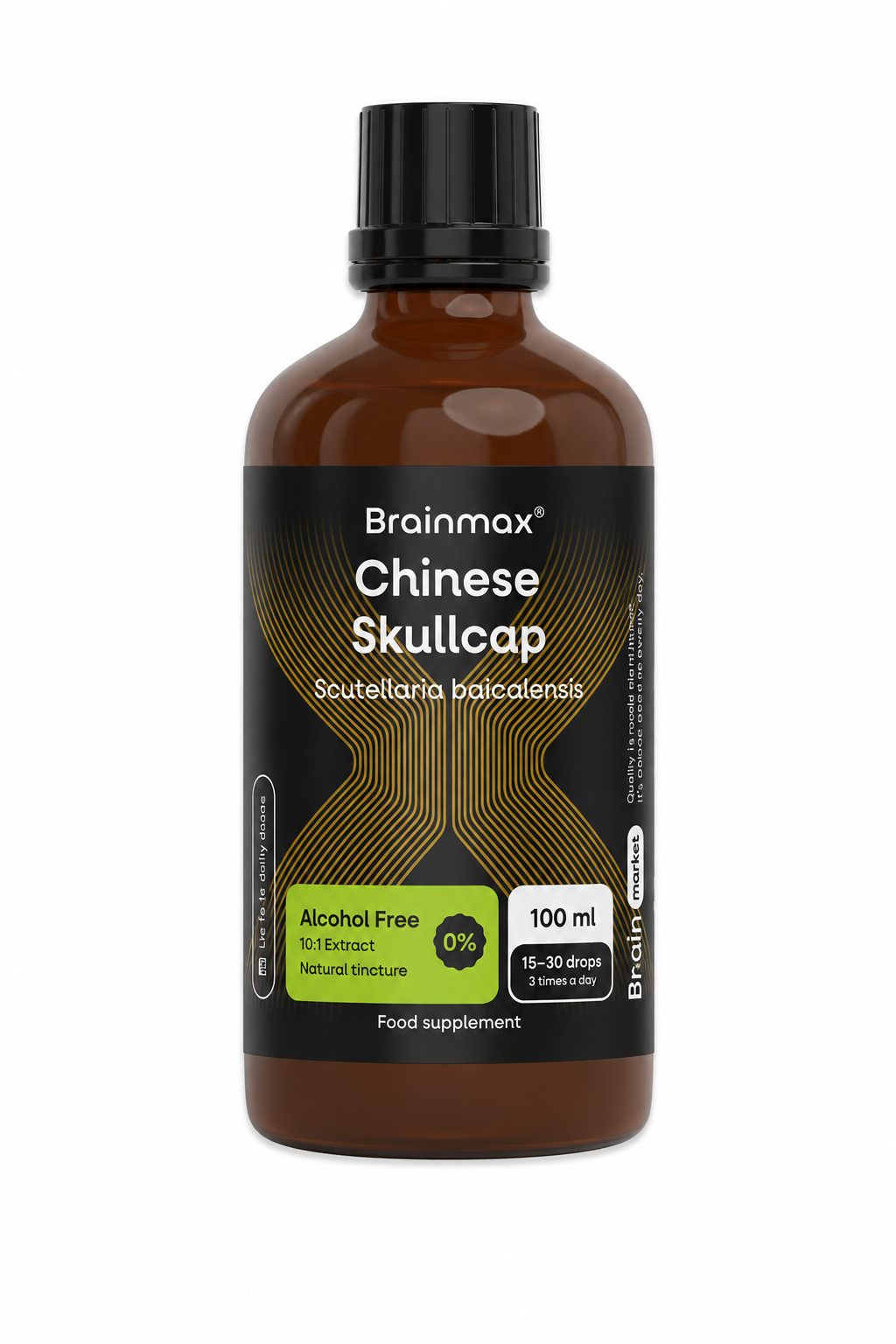 BrainMax Brainmax® bezalkoholowa nalewka z tarczycy bajkalskiej, ekstrakt 10:1, 100 ml