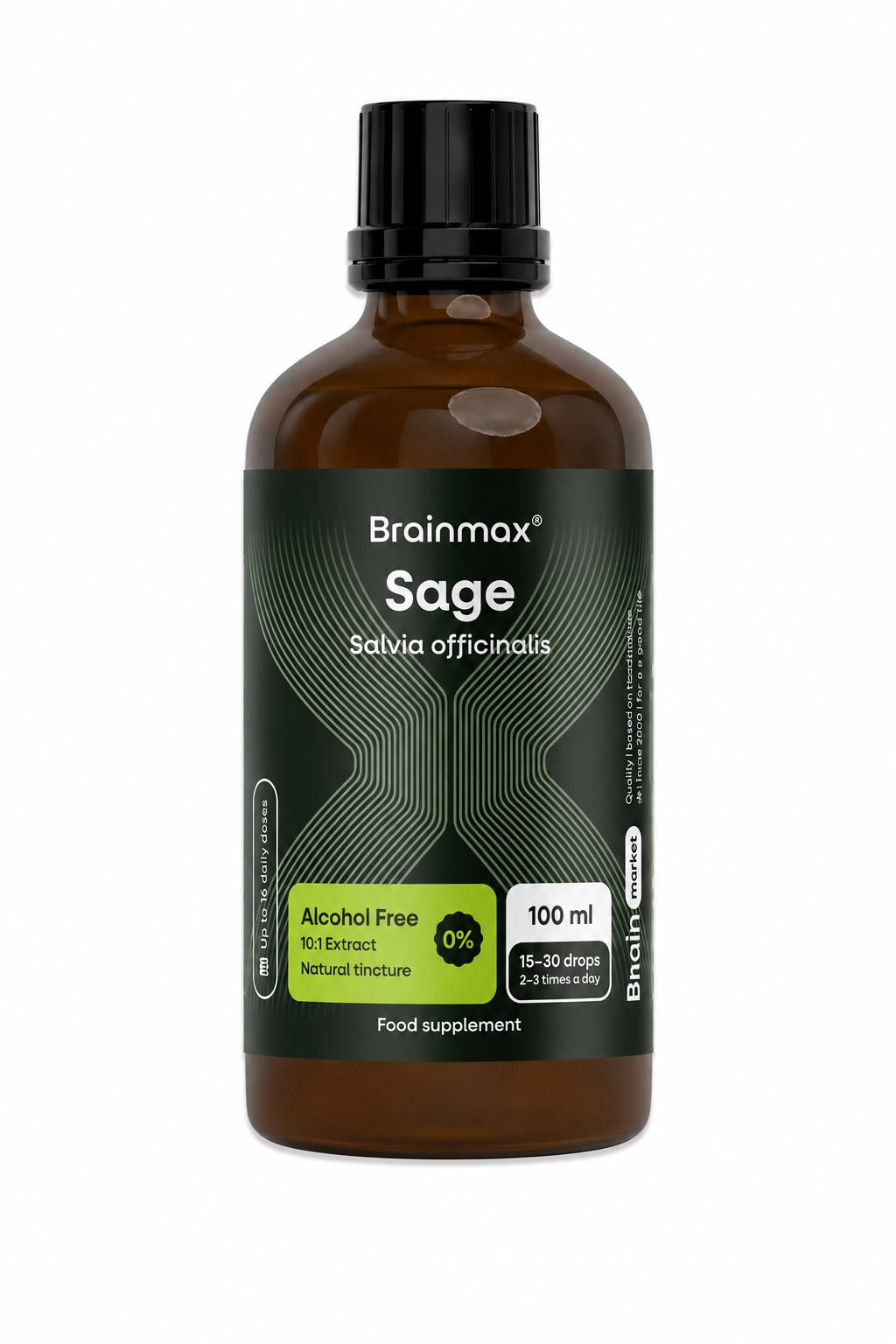 BrainMax Nalewka Brainmax® Sage bez alkoholu, ekstrakt 10:1, 100 ml