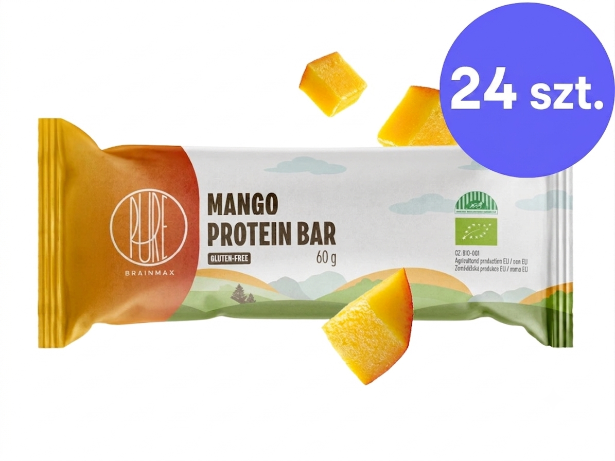 BrainMax® Organic Protein Bar, Mango & White Chocolate, 24 x 50 g (zdjęcie 3)