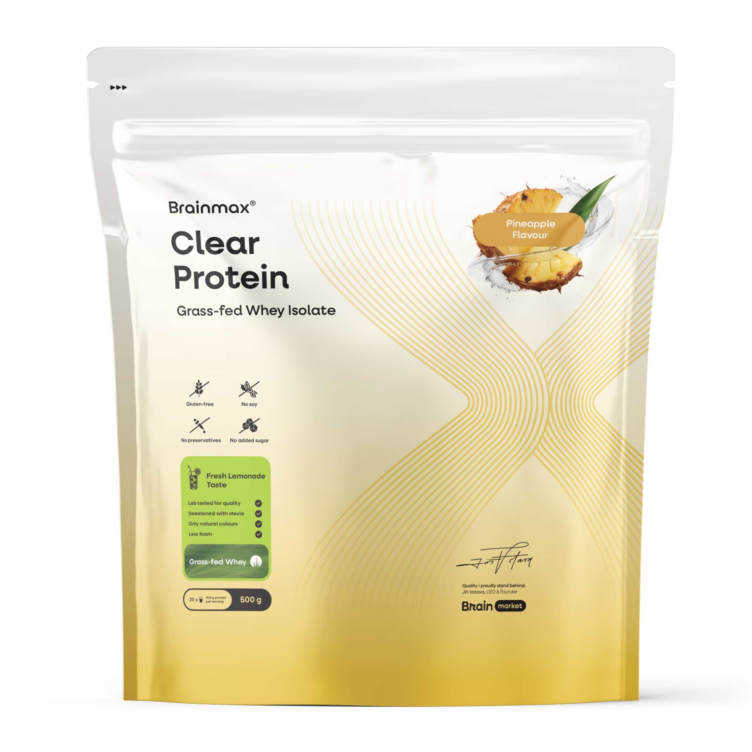 BrainMax Clear Protein®, ananas, 500 g