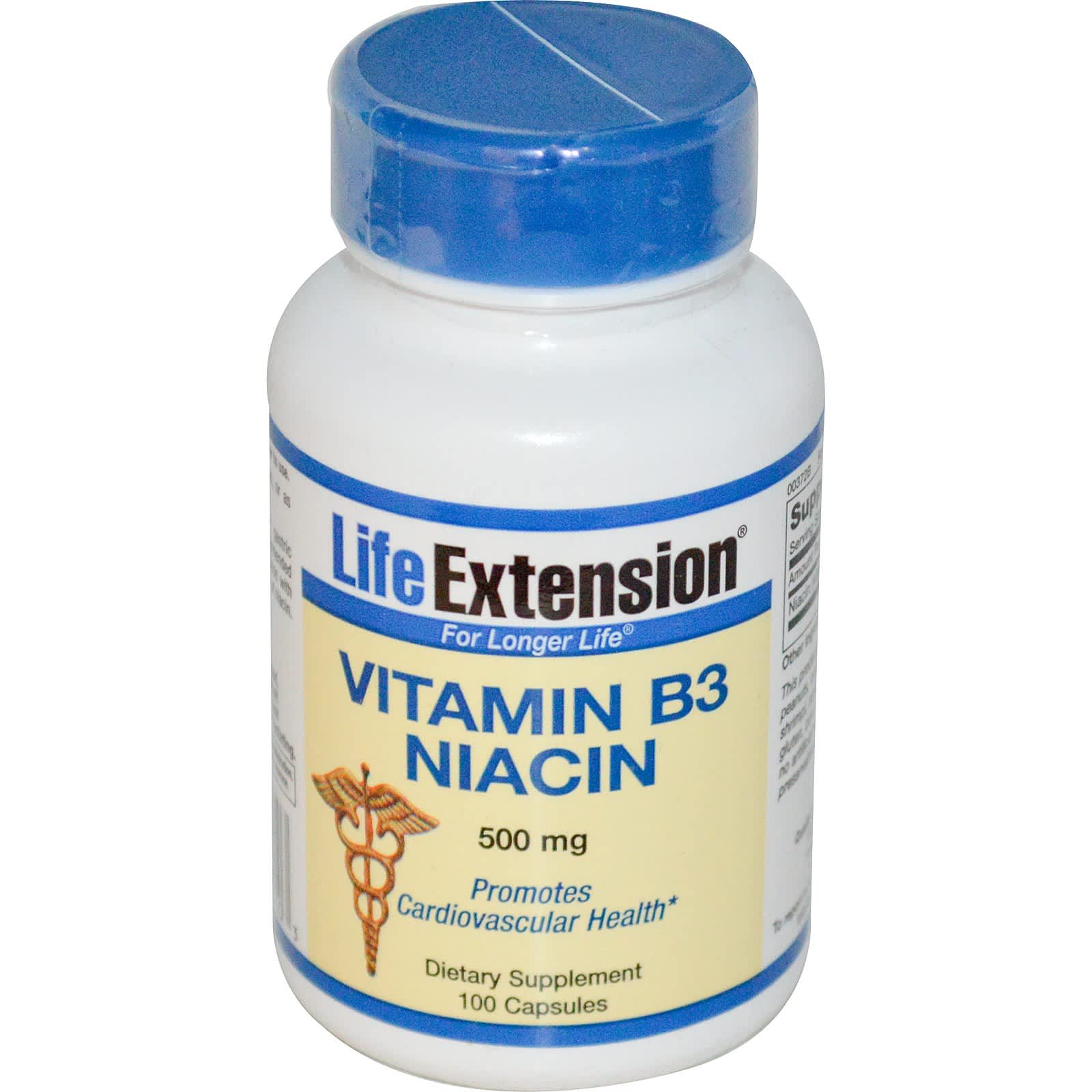 Life Extension Witamina B3 Niacyna, 500 mg, 100 kapsułek