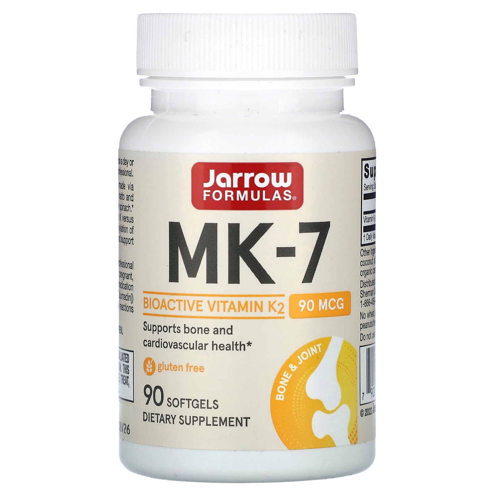 Jarrow Formulas MK-7, witamina K2, 90 mcg, 90 kapsułek softgel