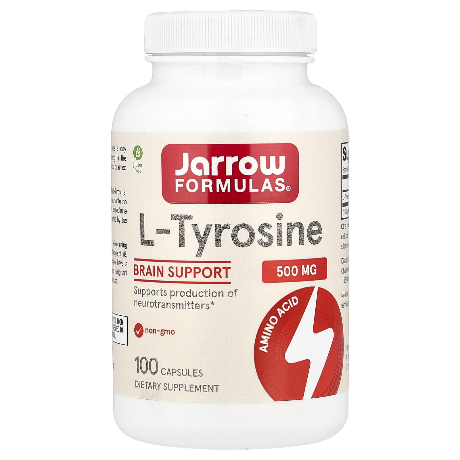 Jarrow Formulas L-tyrozyna, 500 mg, 100 kapsułek