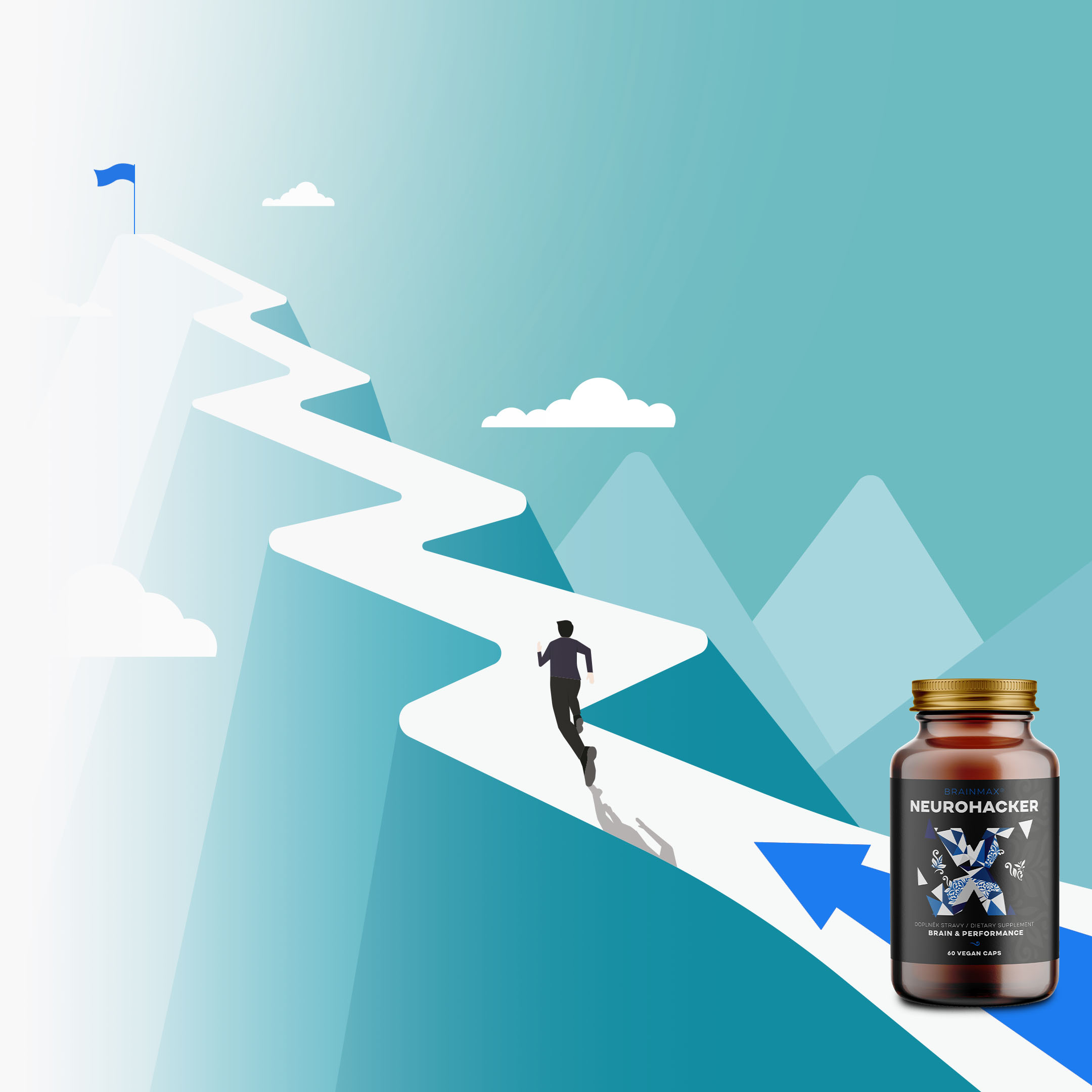 BrainMax NeuroHacker, Dopamine Upgrade!, 60 rostlinných kapslí Obrázek