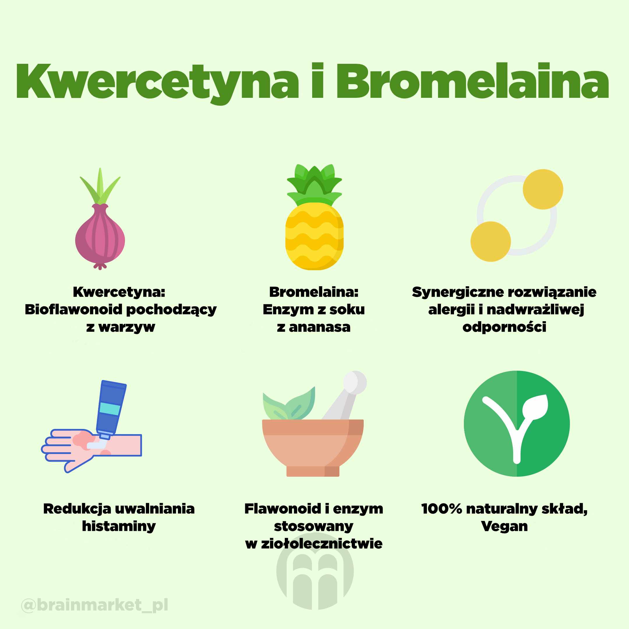 BrainMax Quercetin & Bromelain, Kvercetin a Bromelain, 100 rostlinných kapslí Obrázek