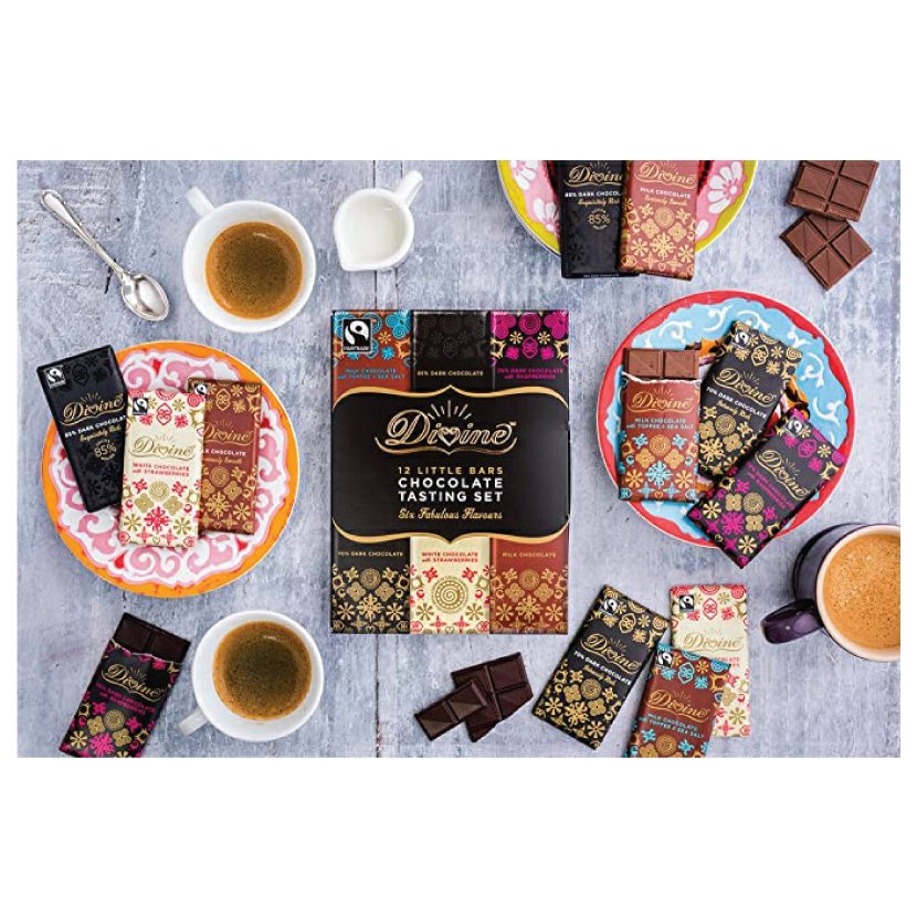 Divine Chocolate Divine dárkové balení 12 čokolád, 6 příchutí, 180g Obrázek