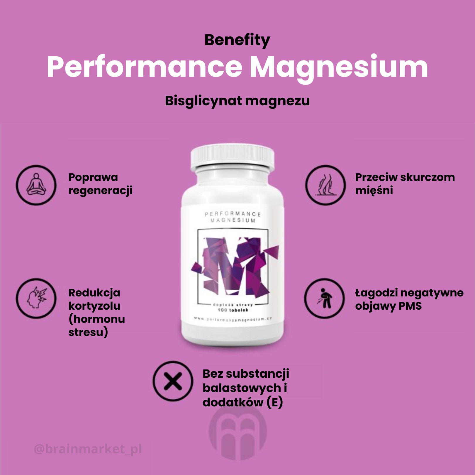 Performance Magnesium 1000 mg 100 tbl. (Hořčík + Vitamín B6) Obrázek