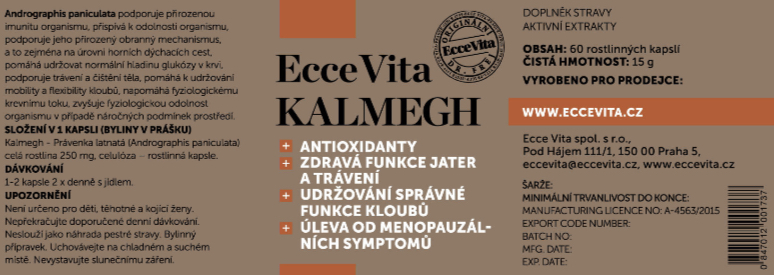Ecce Vita Kalmegh 60 kapslí Obrázek