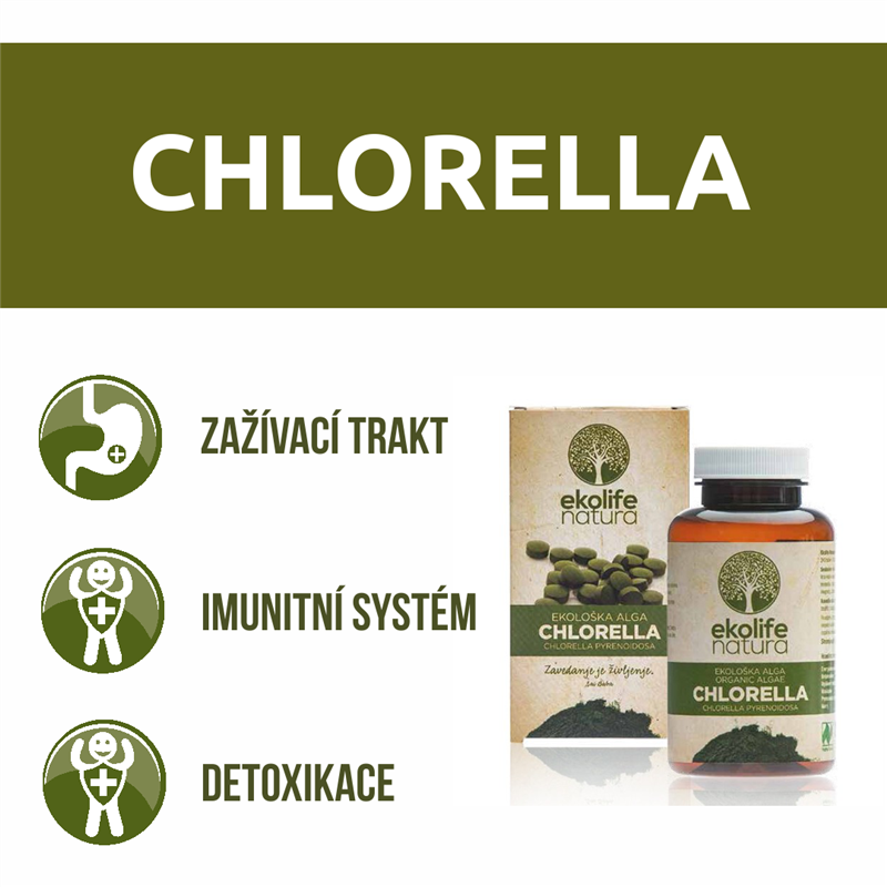Ekolife Natura - Algae Chlorella Organic 240 tablet (Bio řasa chlorella) Obrázek
