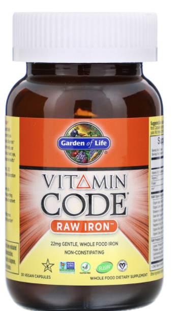 Garden of Life Vitamin Code RAW Iron 22 mg (żelazo) - 30 kapsułek
