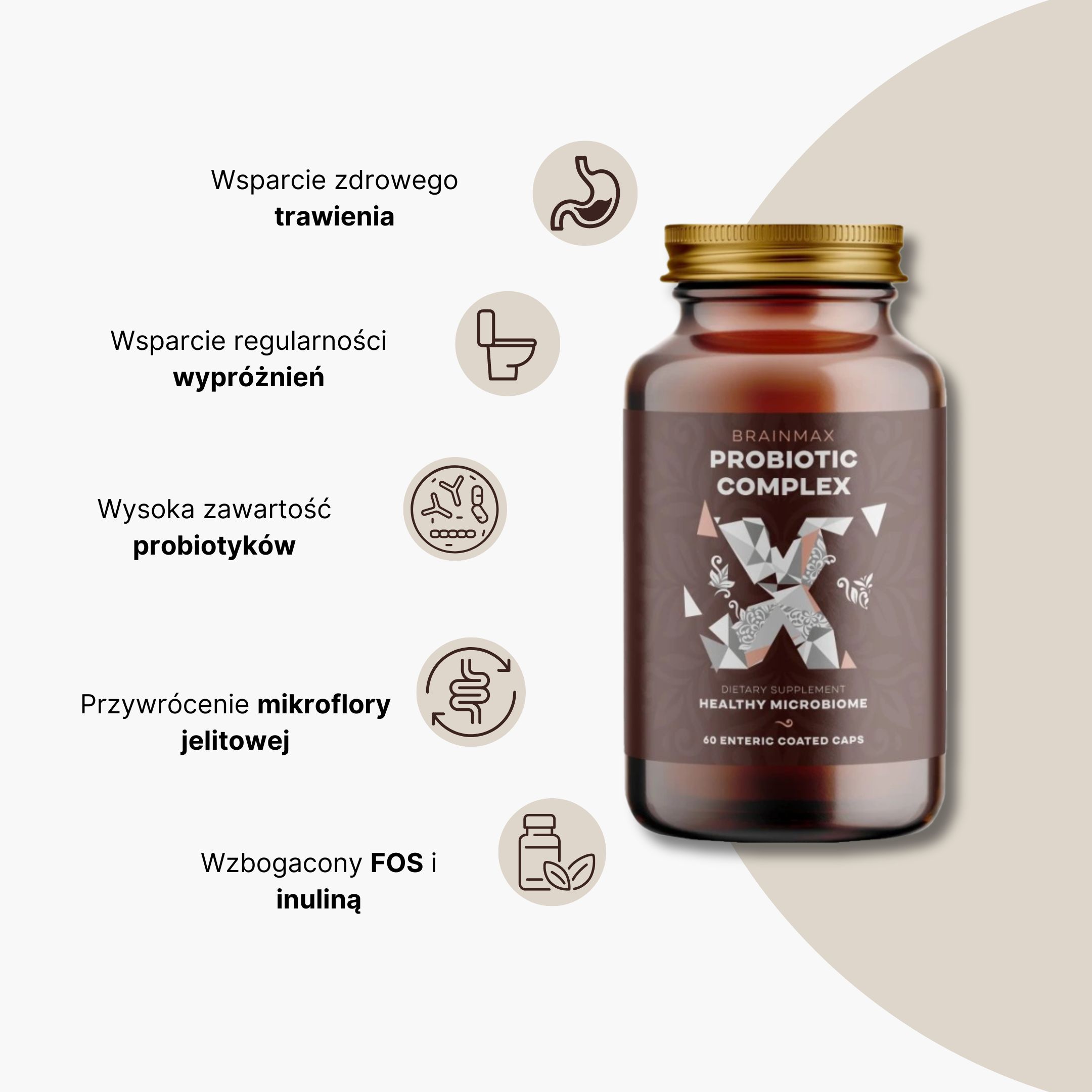 BrainMax Probiotic Complex (Probiotika), 60 enterosolventních kapslí Obrázek