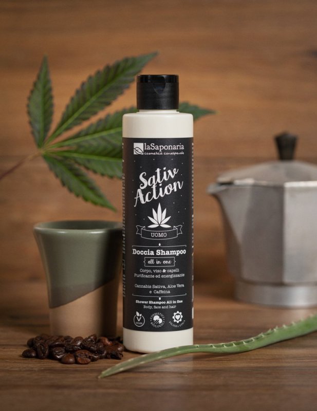 laSaponaria Pánský sprchový gel a šampon s konopím 2v1 BIO, 200 ml Obrázek