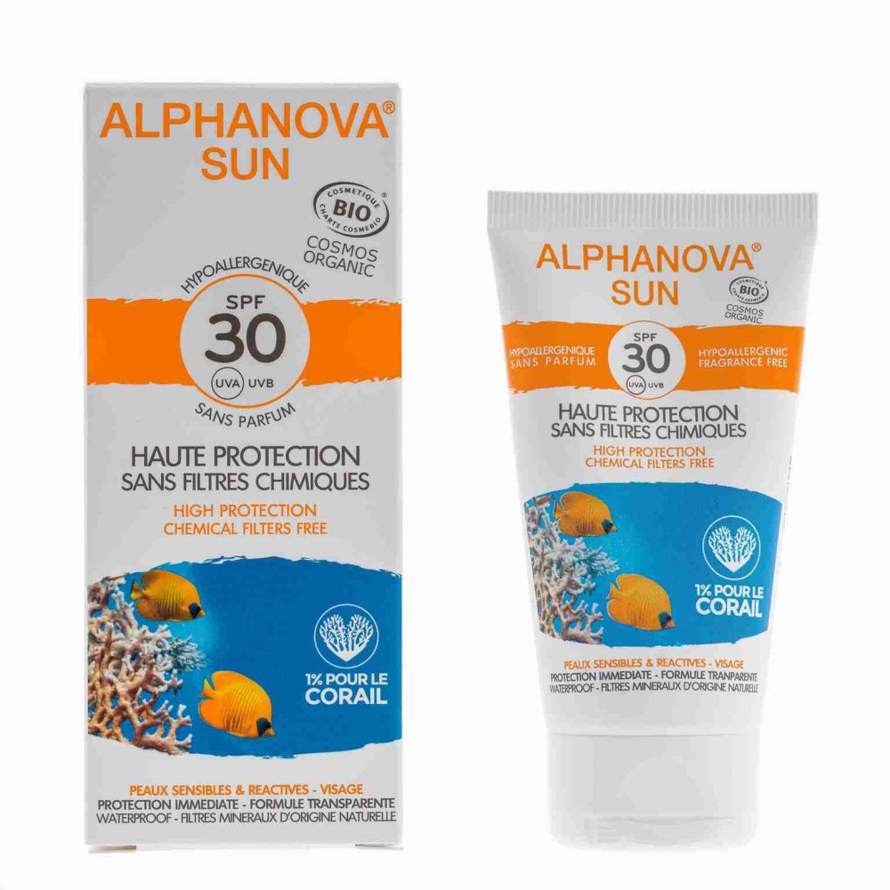 Alphanova - Krem przeciwsłoneczny do twarzy SPF 30 BIO, 50 g