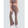 Damskie legginsy dzwony Brain, brązowe