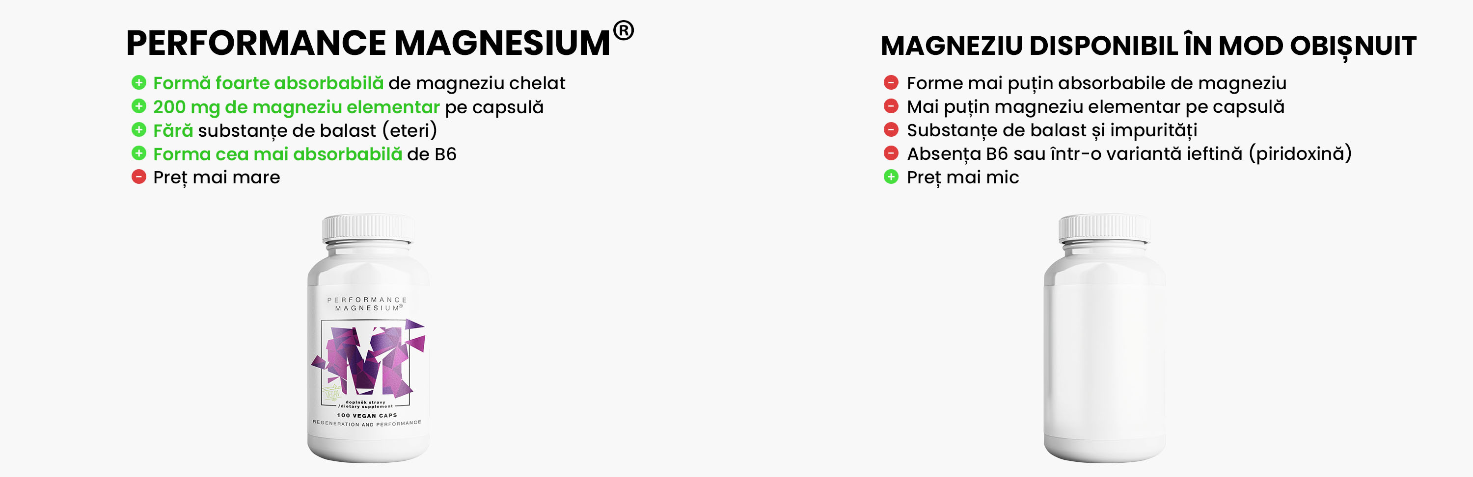 comparator de magneziu de performanta