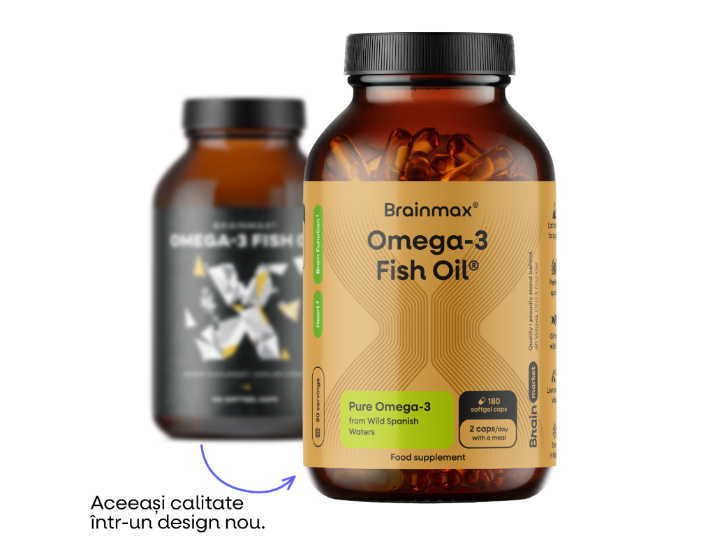 BrainMax Omega-3 Fish Oil, 180 capsule softgel