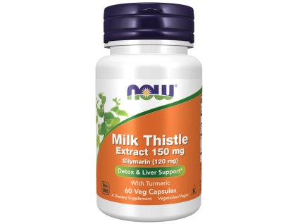 NOW Milk Thistle Extract (extract de armurariu cu turmeric), 150 mg (Silimarină 120 mg), 60 capsule vegetale