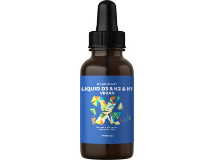 BrainMax KIDS Vegan Liquid D3 & K2 & K1, 30 ml  Vitamine pentru copii pentru oase, dinți, mușchi și imunitate, cu MCT pentru absorbție, 164 doze, supliment alimentar