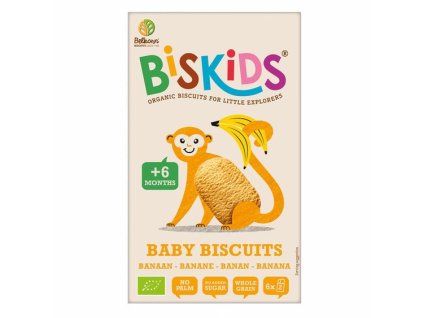 BISkids BIO detske celozrnne mini susenky s bananem bez pridaneho cukru 6M+ 120g