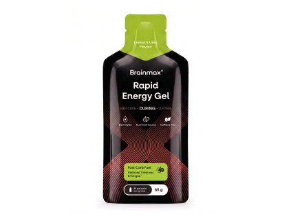 BrainMax® Rapid Energy Gel, Caffeine-Free, Lemon & Lime, 65 g  Gel, supliment alimentar